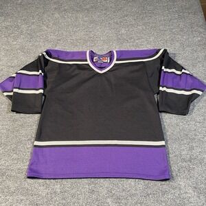 Vintage 90s SP FLC Knit Hockey Jersey Mens Medium Hip Hop Rap Streetwear Purple